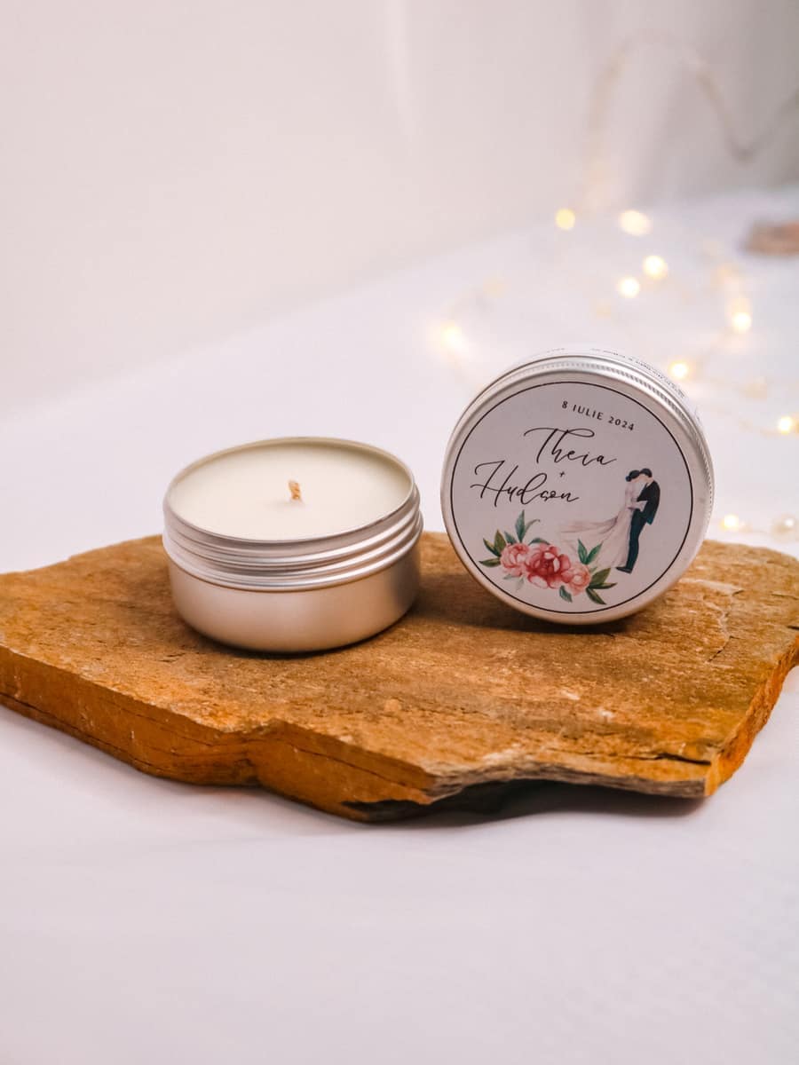 Marturii Nunta lumanare Cutiuta metalica 50g - imagine 19